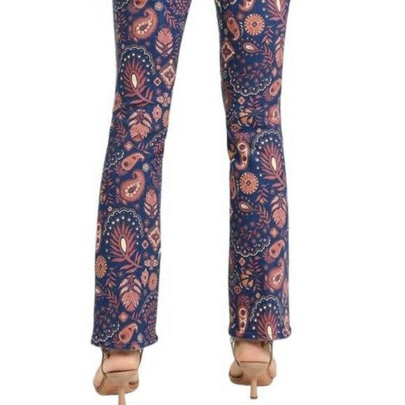 NEW MOTHER Hustler Flood Jeans in Henna Happiness Paisley Stretch Size 24 - Picture 4 of 9